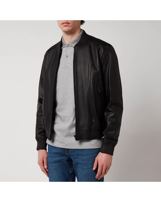 BOSS by HUGO BOSS Smart Casual Malban Leather Jacket in Black for Men |  Lyst Canada