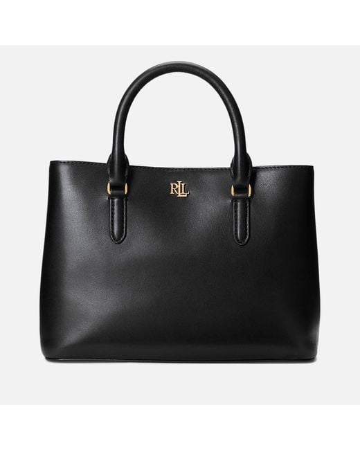 Lauren by Ralph Lauren Black Marcy Leather Small Tote Bag