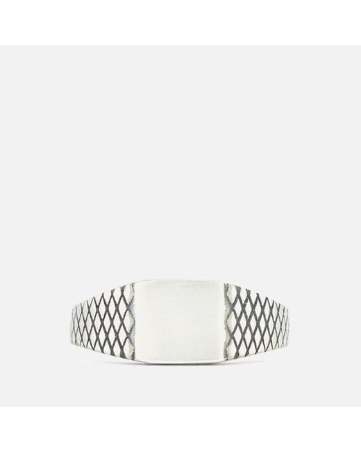 Serge Denimes White Track 925 Sterling Ring for men