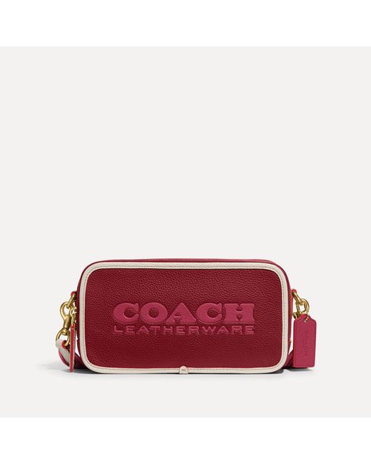 COACH Red Kia Leather Camera Bag