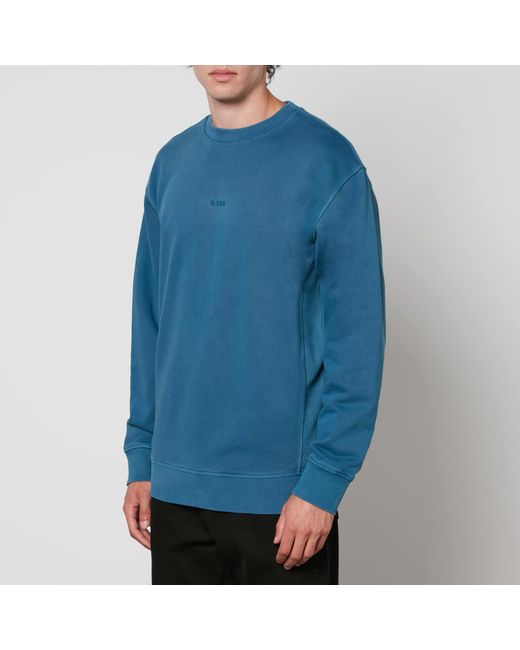 Boss Blue Wefade Logo Cotton-blend Sweatshirt for men