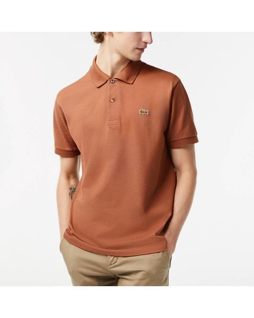 Lacoste Brown Polo Shirt With Logo for men