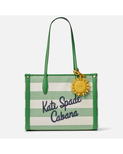 Kate Spade Market Cabana Canvas Medium Tote Bag in Green Lyst UK