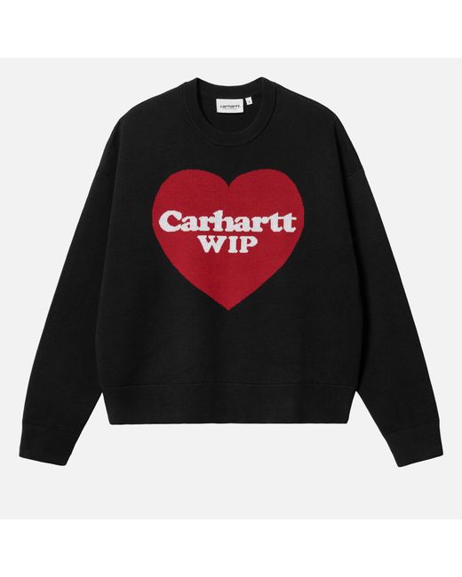 Carhartt Red Heart Jacquard-Logo Cotton Sweatshirt