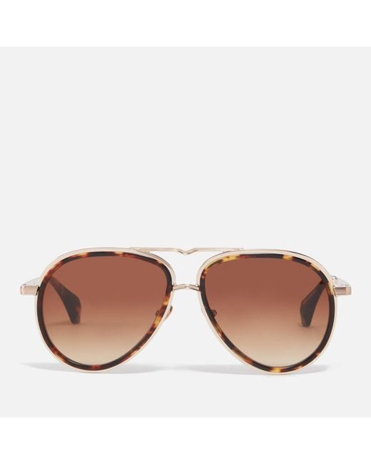 Vivienne Westwood Brown Cale Metal Aviator Sunglasses for men
