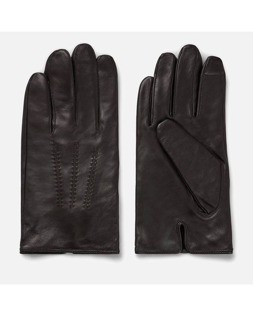 Boss Black Leather Gloves for men