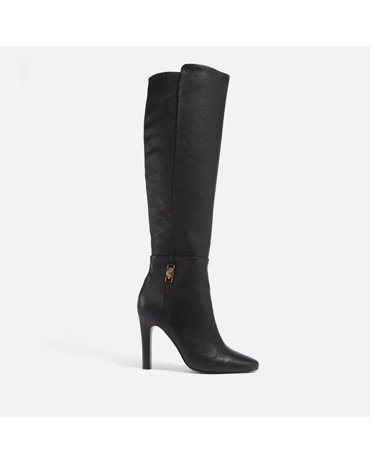 Kurt Geiger Shoreditch Leather Heeled Knee High Boots in Black Lyst