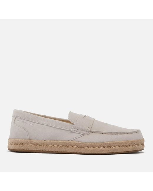 TOMS Gray Stanford Rope 2.0 Suede Loafers for men