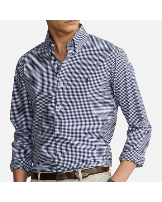 Polo Ralph Lauren Blue Gingham Poplin Cotton-blend Shirt for men