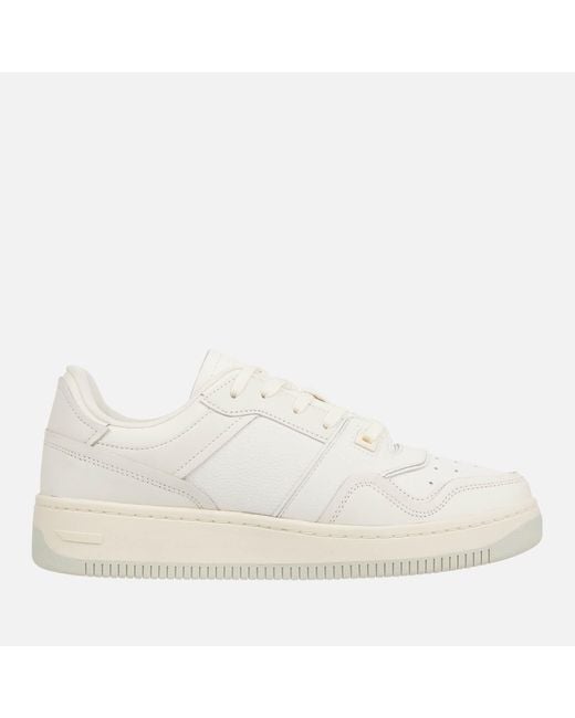 Tommy Hilfiger White Basket Leather Trainers for men