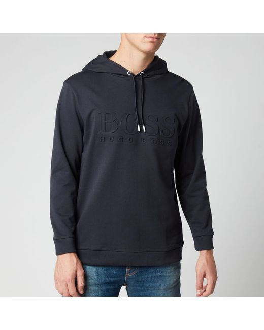 BOSS by Hugo Boss Cotton Heritage Hoodie in Blue for Men - Lyst