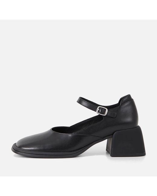 Vagabond Black Ansie Leather Mary-jane Heels