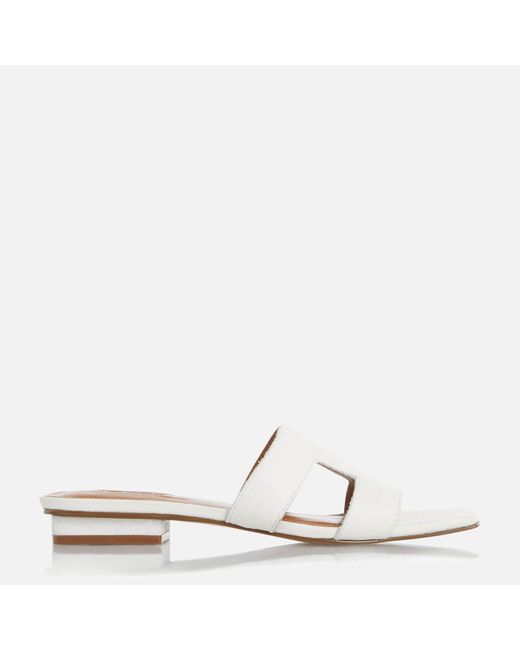 Dune Loupe Leather Sandals in White - Lyst