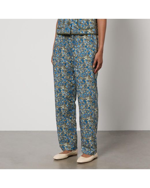 Lolly's Laundry Blue Bill Floral-print Cotton Trousers