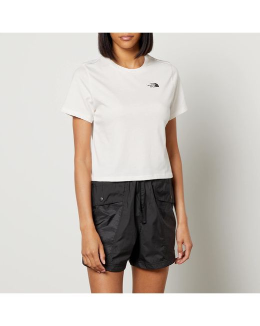 The North Face Cotton Foundation Crop T-shirt in White | Lyst