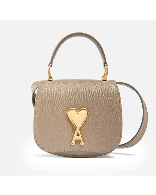 AMI Paris Ami de Coeur leather shoulder bag - Brown