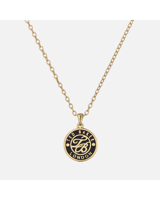 Ted Baker Metallic Monella Monogram Gold-plated Button Necklace