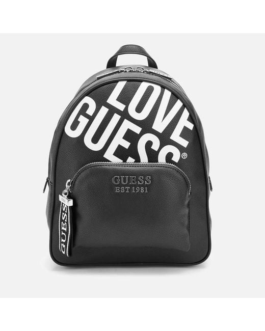 Guess Haidee Large Logo Backpack in Black | Lyst