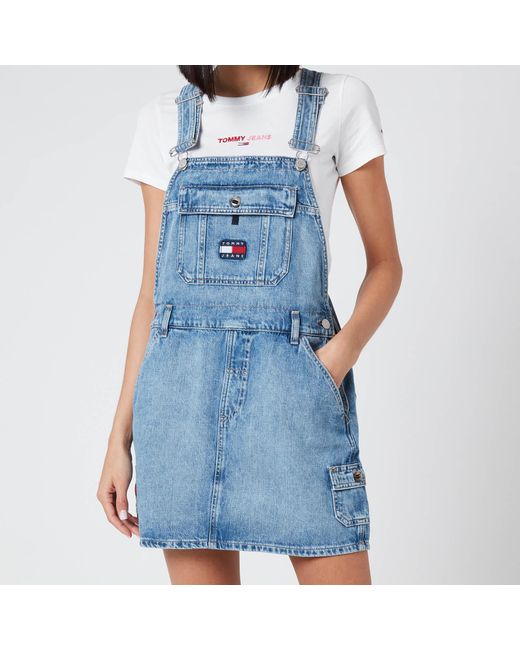 Tommy Hilfiger Dungaree Dress in Blue | Lyst Canada
