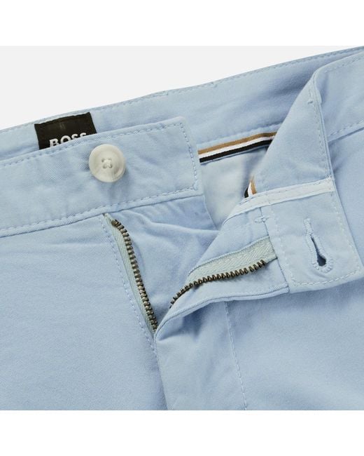 Boss Blue Slice Cotton-Blend Twill Smart Shorts for men