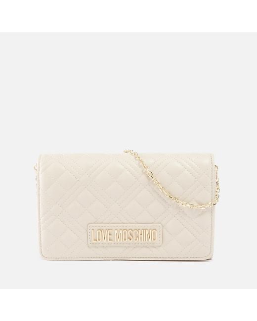 Love Moschino Natural Borsa Quilted Faux Leather Crossbody Bag