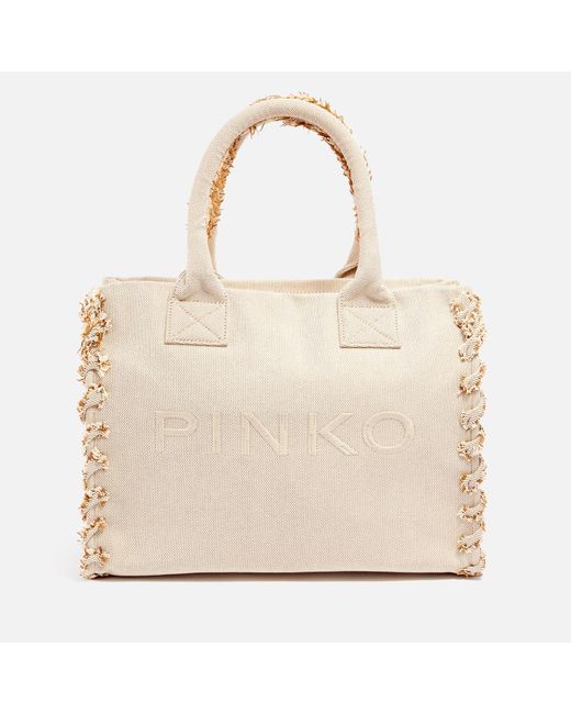 Pinko Natural Beach Shopper Recycled Canvas Tote Bag