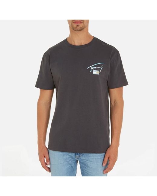 Tommy Hilfiger Black Metallic Aop Cotton-jersey T-shirt for men