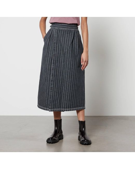 Carhartt Gray Denim Orlean Midi Skirt