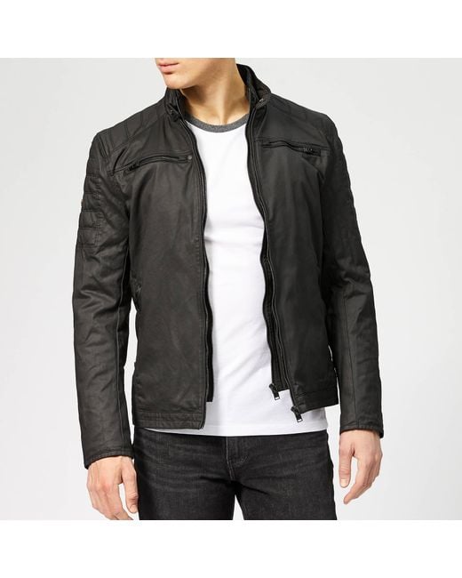 Superdry Cotton Carbon Biker Jacket in Black for Men | Lyst