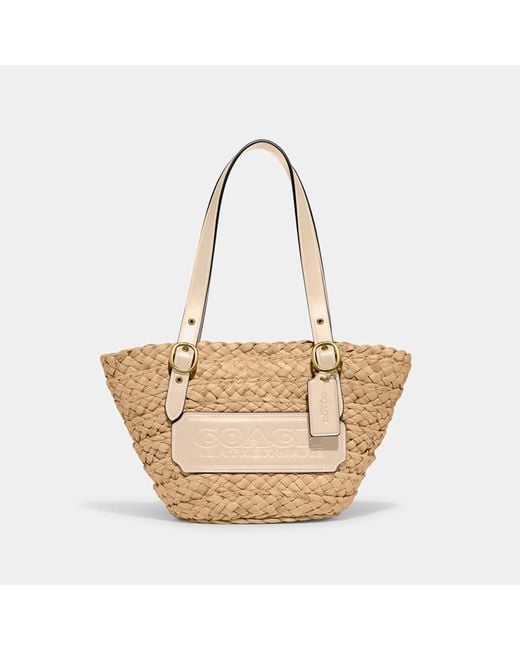 COACH Natural Structured 16 Straw Tote Bag