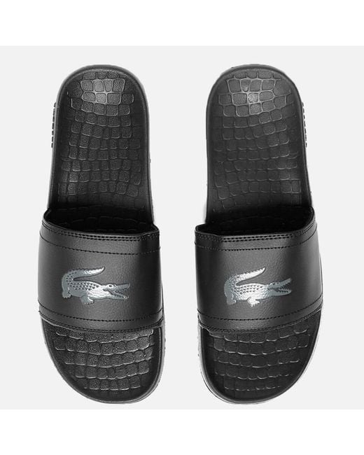Lacoste Black Frasier Slide Sandals for men