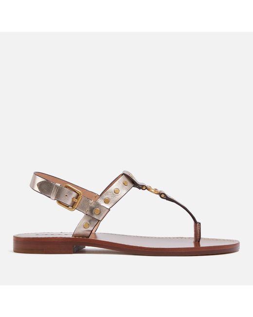 COACH Brown Hailee Leather Sandals
