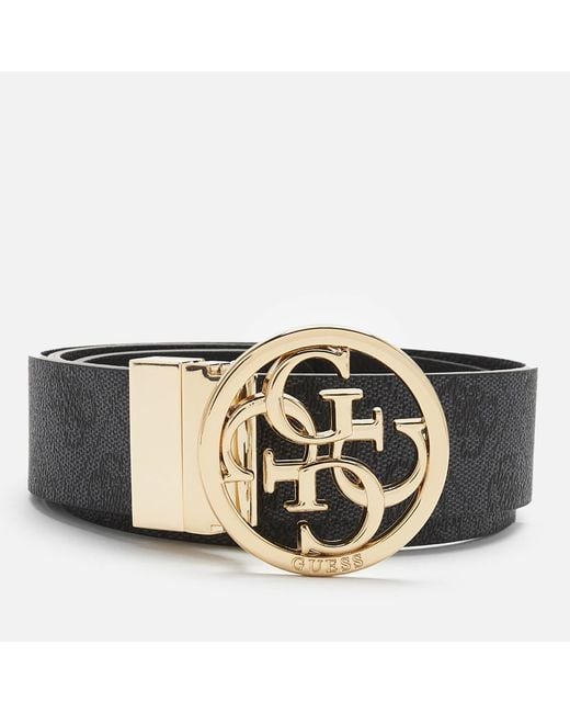 Guess Zadie Logo Reversable And Adjustable Belt in Black | Lyst