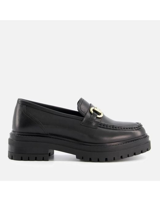 Dune Black Gallagher Leather Loafers