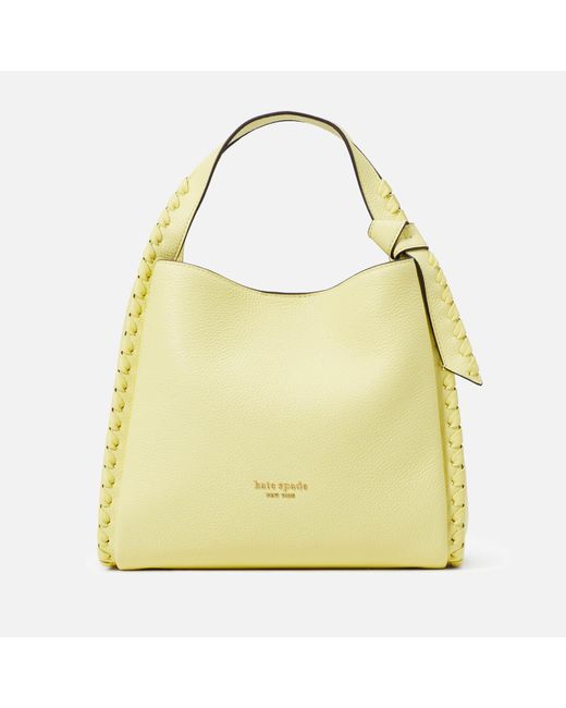 Kate Spade Yellow Knott Whipstitched Pebbled Leather Medium Cross Body Bag