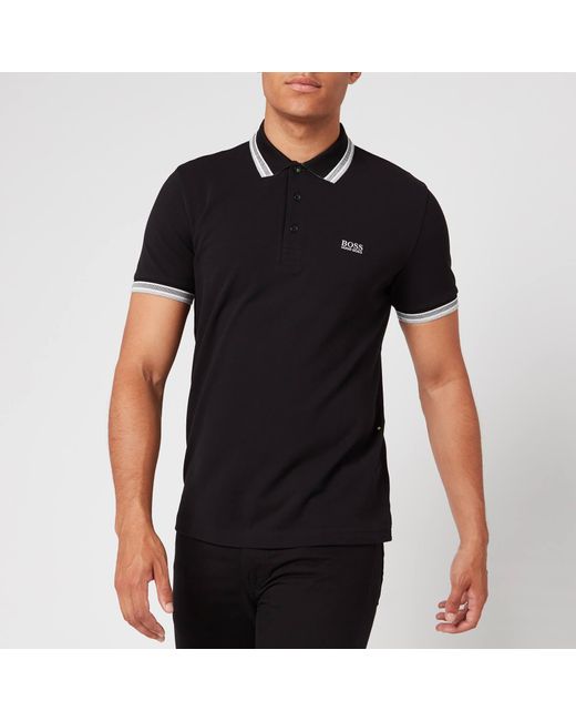 BOSS by HUGO BOSS Cotton Paddy Tipped Black Polo Shirt for Men - Save 61% -  Lyst