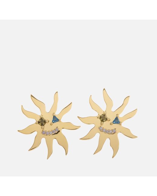 Anna + Nina Metallic Anna + Nina Sunny Side Up Gold-plated Stud Earrings