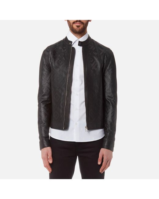 Versace Perforated Leather Jacket in 