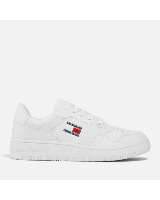 Tommy Hilfiger White Retro Basket Leather Trainers