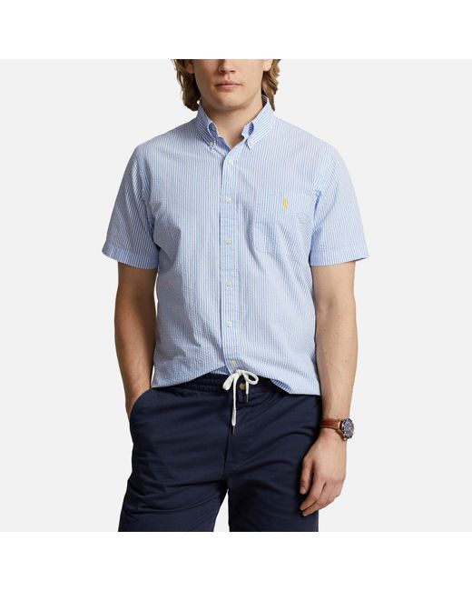 Polo Ralph Lauren Blue Pinstriped Cotton-seersucker Shirt for men