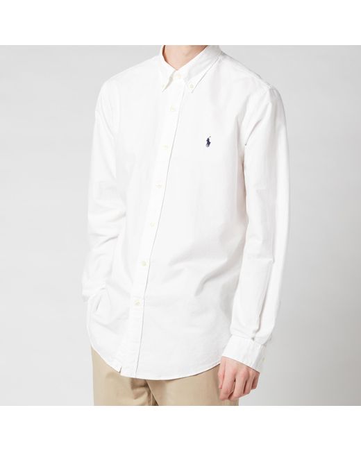 Polo Ralph Lauren Gefärbtes Custom-Fit Oxfordhemd in White für Herren