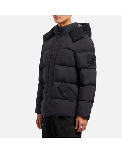 Moose Knuckles Black Everest Quilted Nylon 3Q Jacket for men