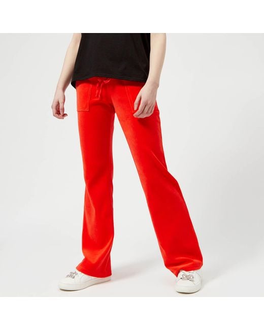 Juicy Couture Red Velour Del Ray Pants