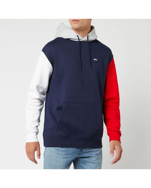 Tommy Hilfiger Blue Colorblock Classic Hoodie for men