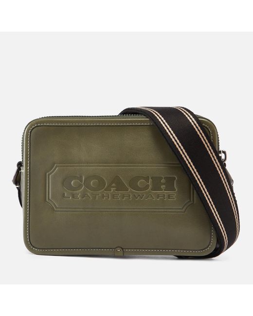 COACH Green Charter Logo-embossed Leather Shoulder Bag for men