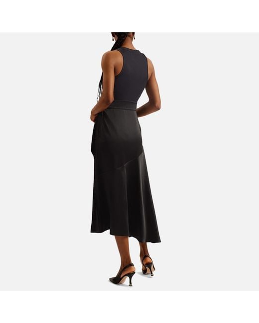 Ted Baker Black Wiiloww Mockable Belted Midi Dress