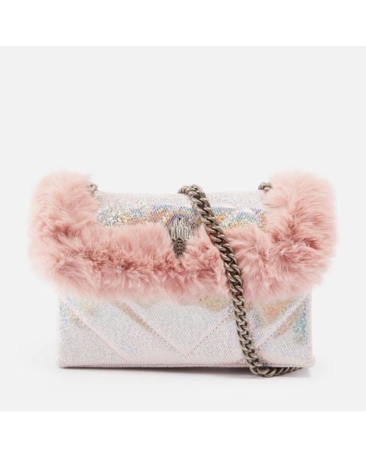 Kurt Geiger Mini Kensington Glittered Faux Leather Bag in Pink Lyst DE
