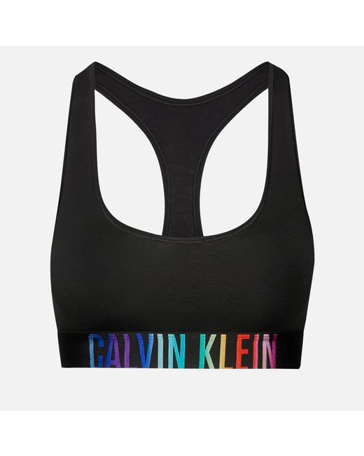 Calvin Klein Black Intense Pride Logo-print Stretch-jersey Unlined Bralette