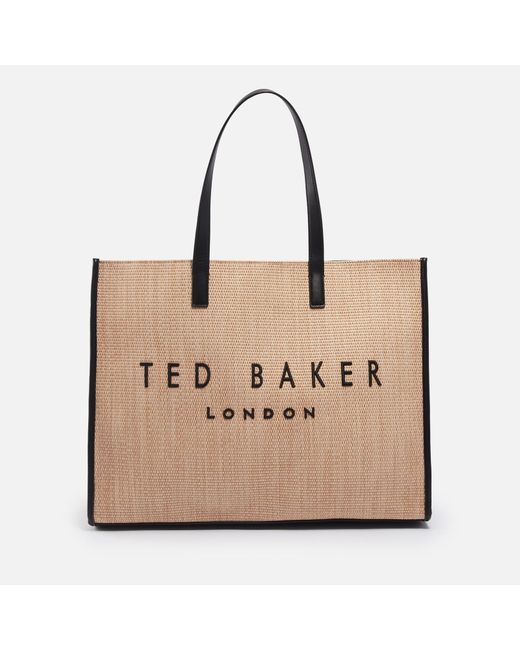 Ted Baker Natural Pallmer Raffia Large Icon Bag