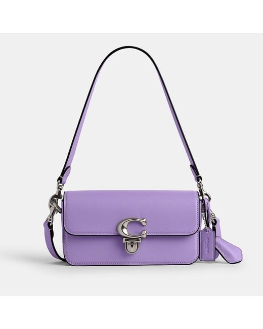 COACH Purple Studio Glovetanned Leather Baguette Bag